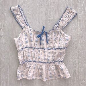 Sim & Sam Floral Ruffle Blouse